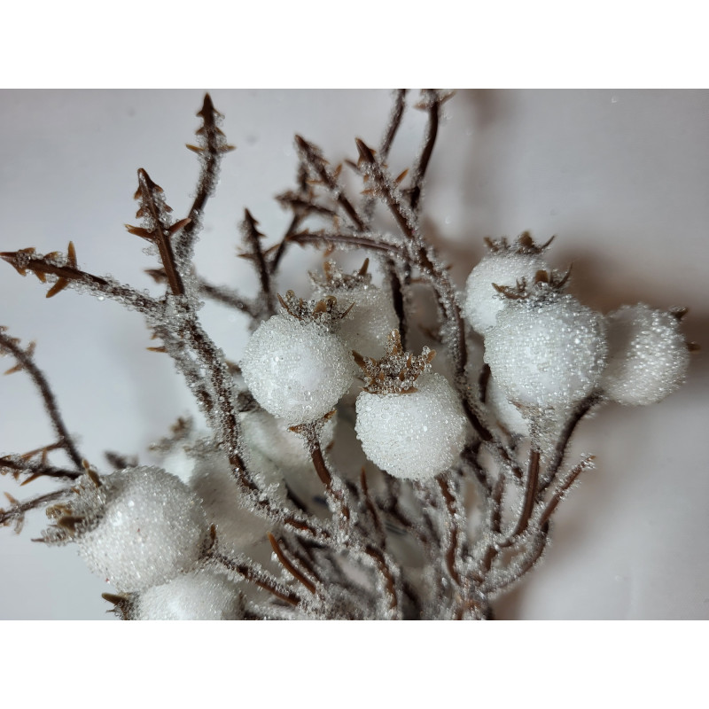 Gałązka Świąteczna- z białymi kulkami