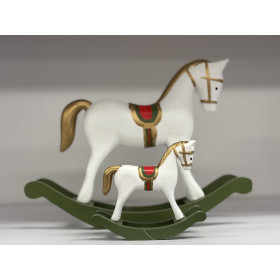 Konik na Biegunach- Biało Zielony