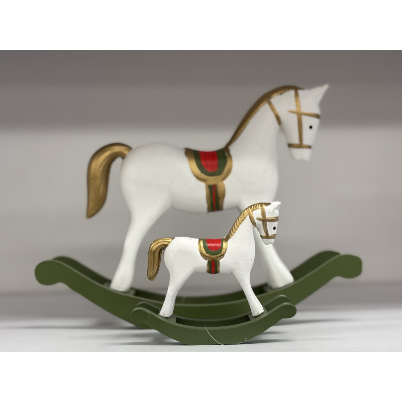 Konik na Biegunach- Biało Zielony