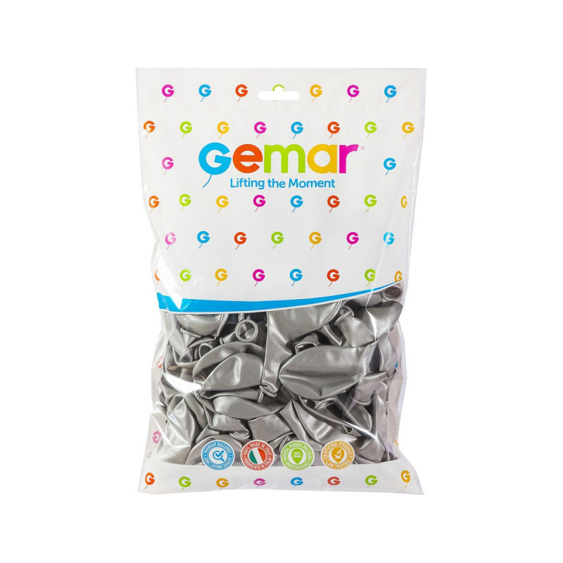 Balon metalizowany srebrny 10" Gemar- opak 100 szt. | Eltom Hurtownia