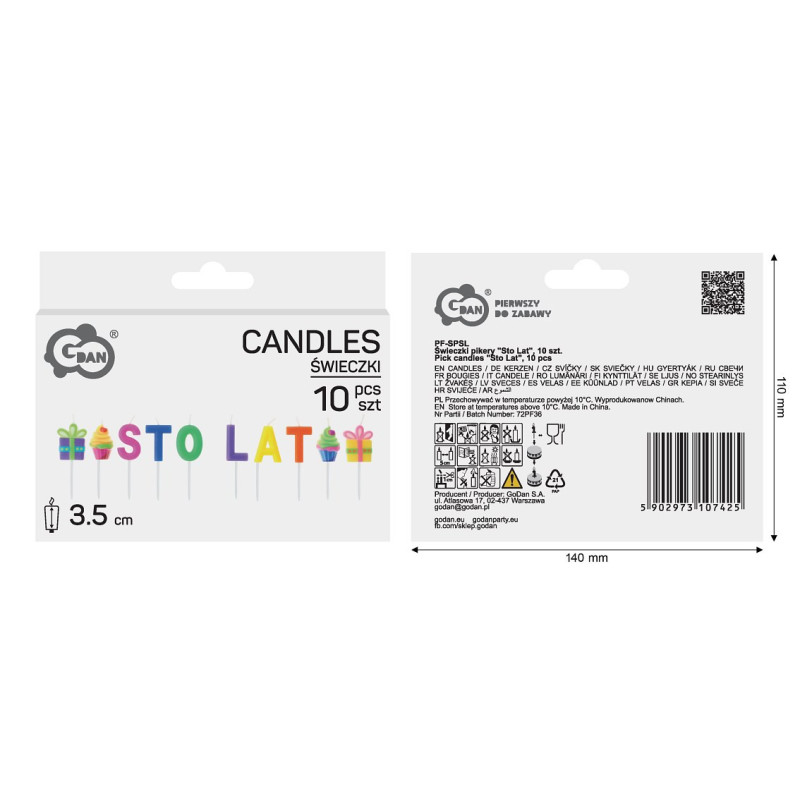 Świeczki pikery- Sto Lat