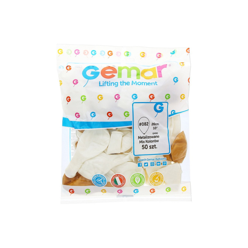 Balon Metalizowany- Mix Złoty i Perłowy 10"