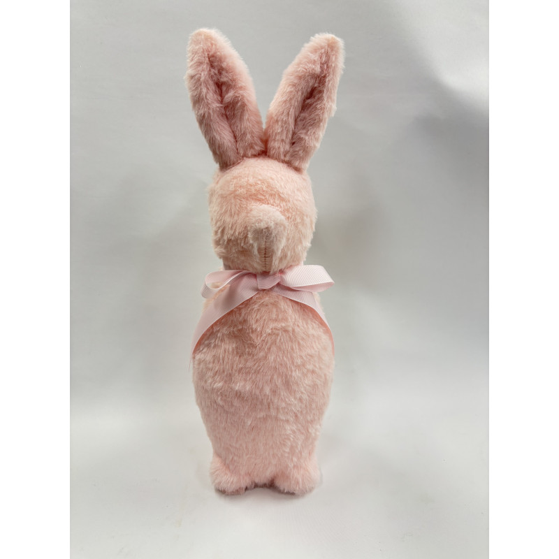 Królik pokryty pluszem- Różowy 40cm