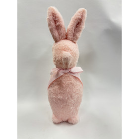 Królik pokryty pluszem- Różowy 40cm