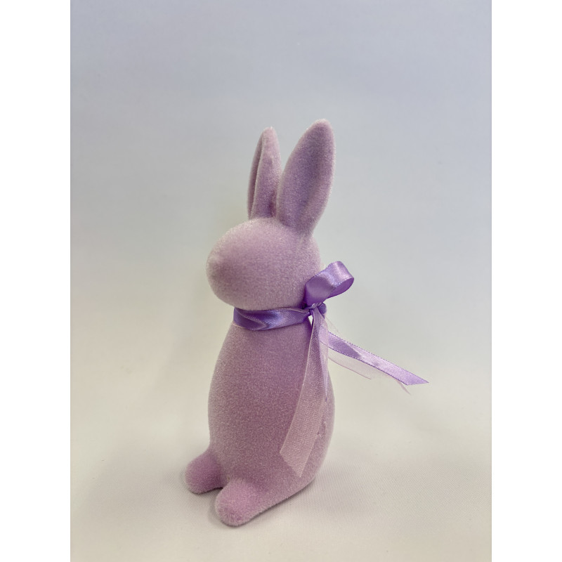 Zając flockowany- Fioletowy 15cm