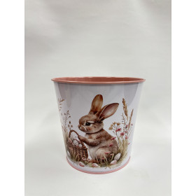 Osłonka Metalowa na Doniczkę- Zajączek