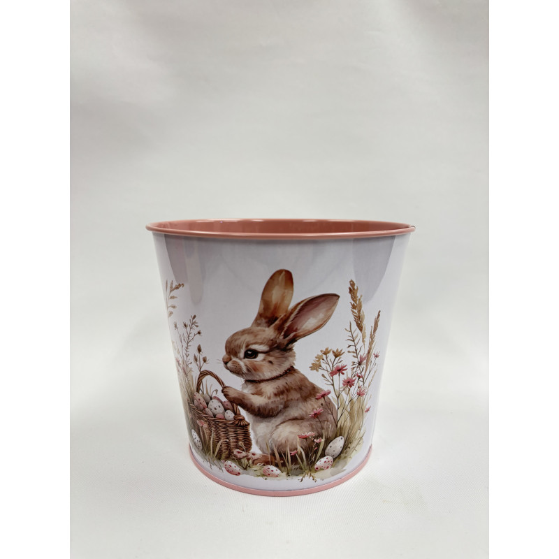 Osłonka Metalowa na Doniczkę- Zajączek