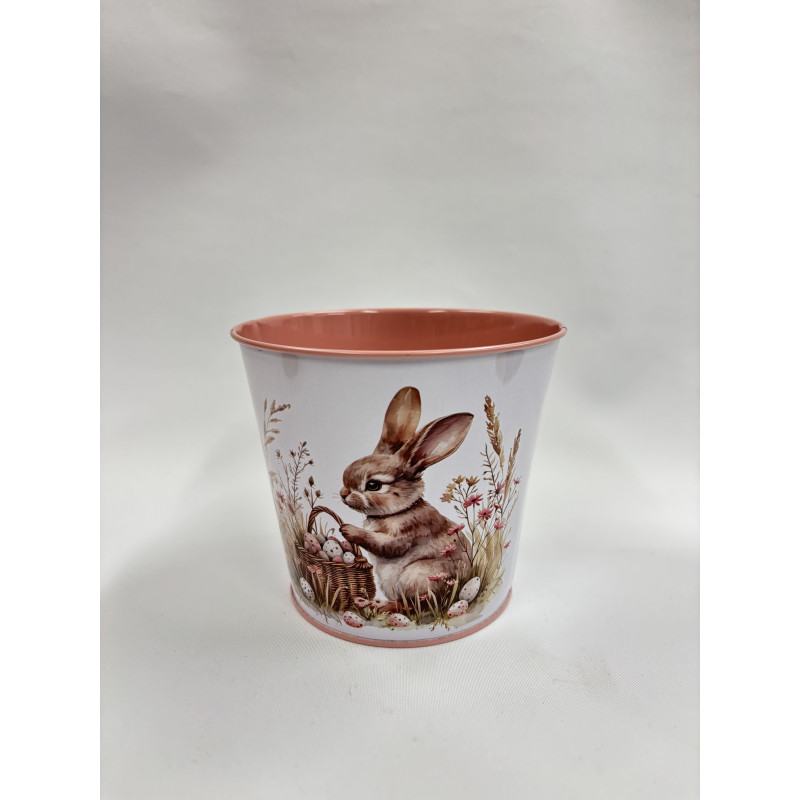 Osłonka Metalowa na Doniczkę- Zajączek