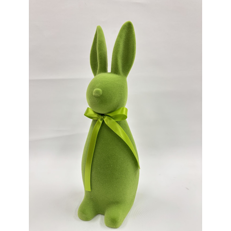 Zając flockowany- Zielony 30cm