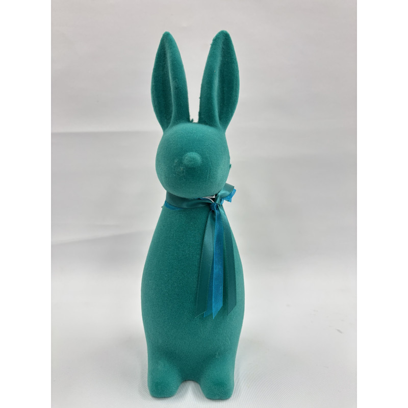Zając flockowany- Turkusowy 30cm