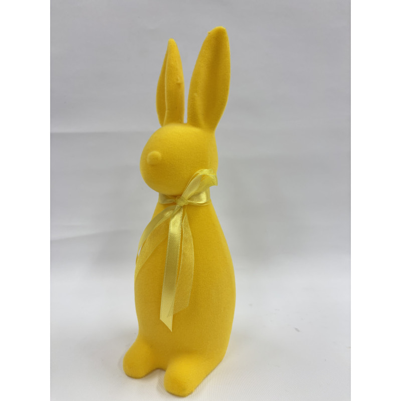 Zając flockowany- Żółty 30cm