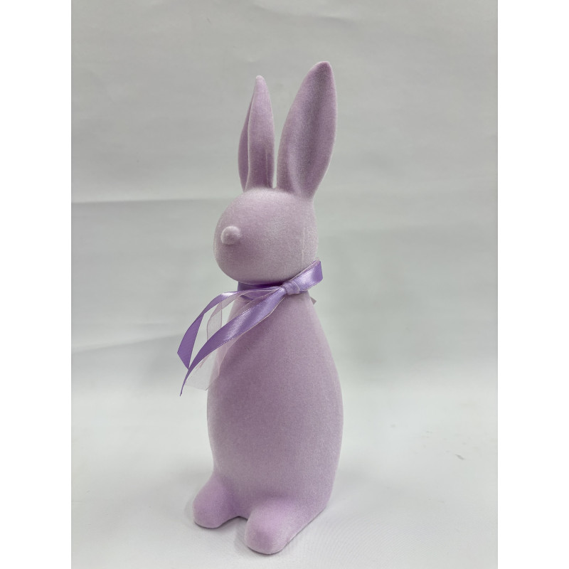 Zając flockowany- Fioletowy 30cm