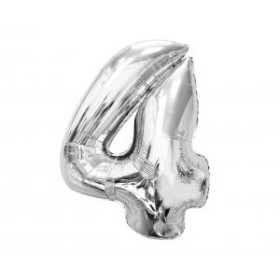 Balon foliowy- Cyferka srebrna 4