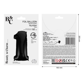 Balon foliowy- Cyferka czarna 1