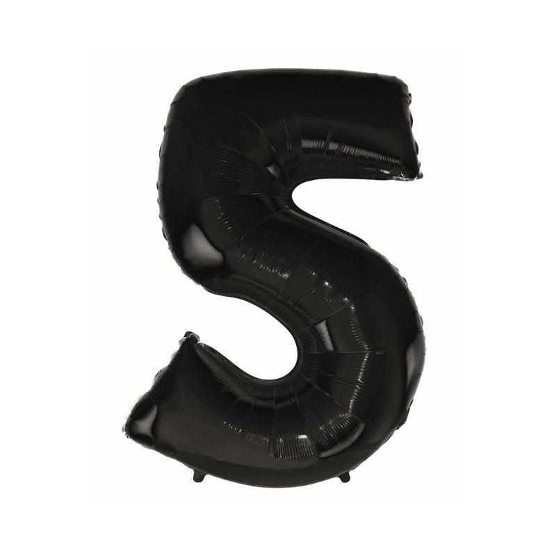 Balon foliowy- Cyferka czarna 5