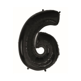Balon foliowy- Cyferka czarna 6