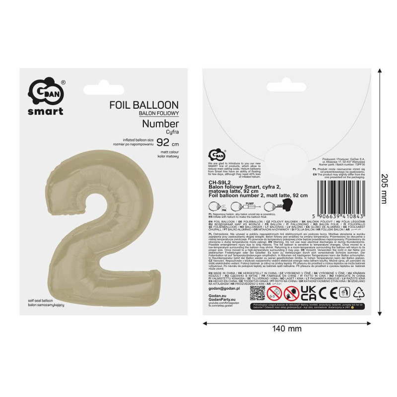 Balon foliowy- Cyferka latte 2