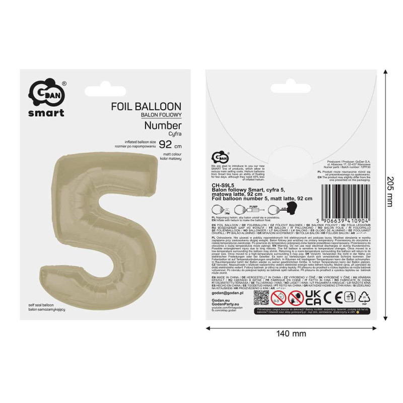 Balon foliowy- Cyferka latte 5