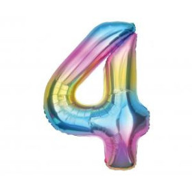 Balon foliowy- Cyferka tęczowa 4