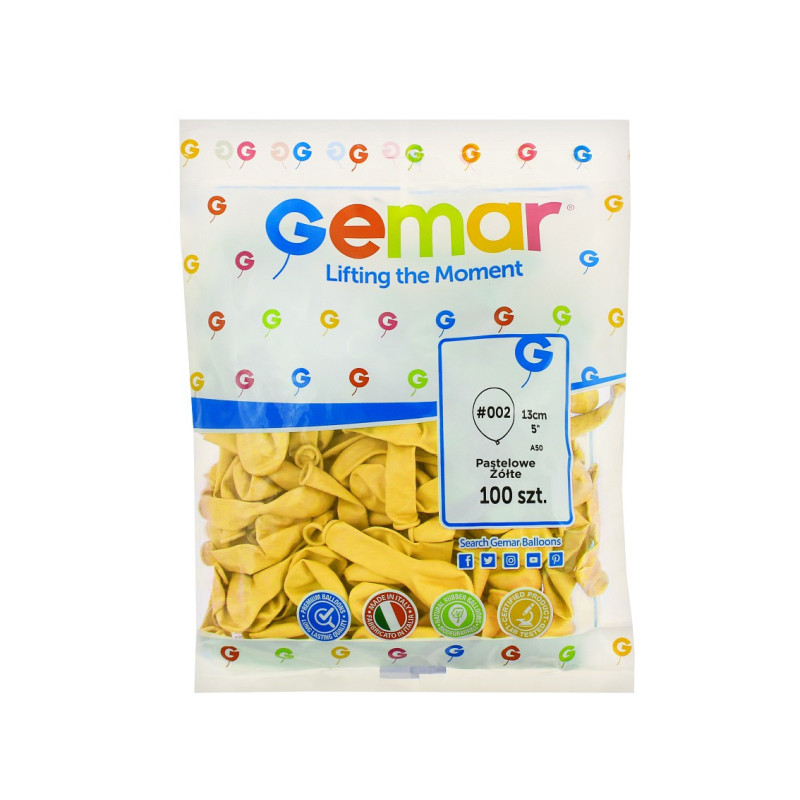 Balon Pastel- Żółty 5"