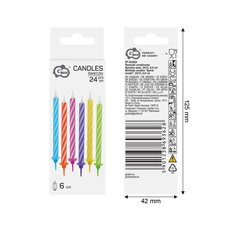 Świeczki Urodzinowe- Wzór Spiralny