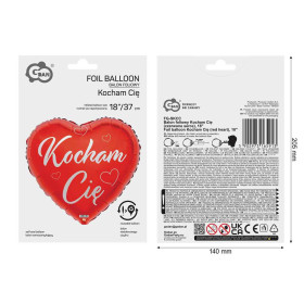Balon foliowy- Serce z napisem Kocham Cię