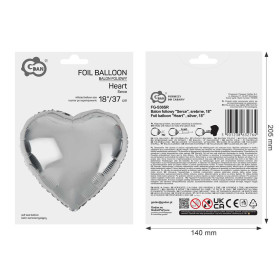 Balon foliowy- Serce Srebrne
