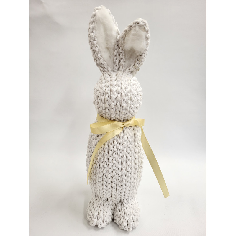 Zając we Wzorek z Szydełka- Biały