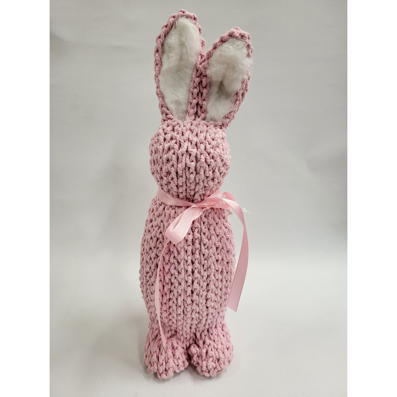 Zając we Wzorek z Szydełka- Różowy